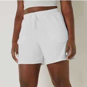 Victorias Secret Pink Active High Waist Mesh Dad Short 6” White Xlarge